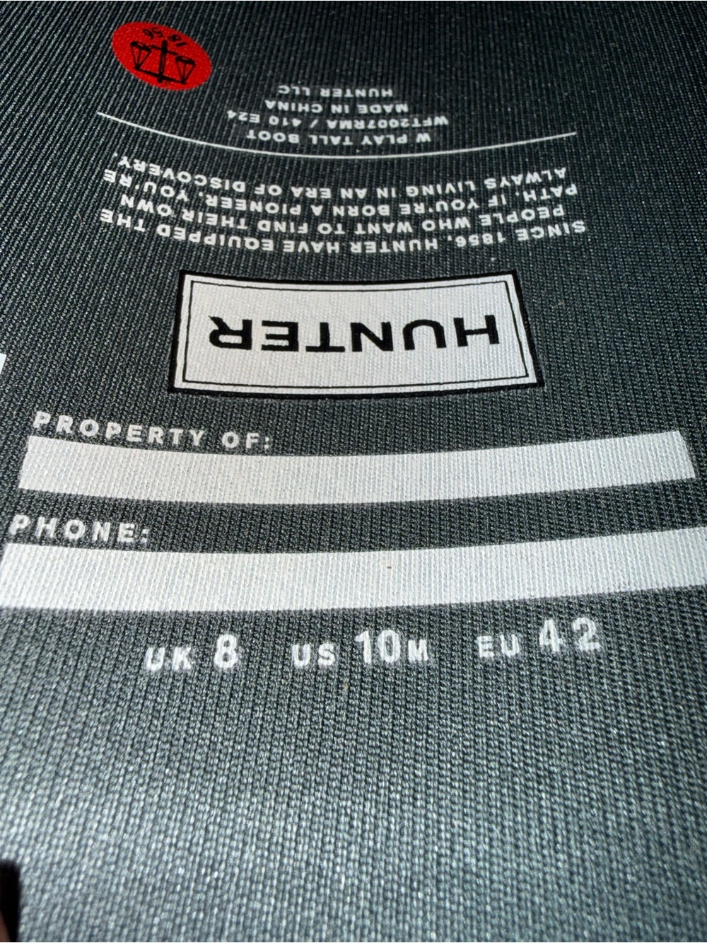 NIB Hunter Women’s Play Tall Rain Boot Size 10 Medium - Picture 6 of 7